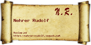 Nehrer Rudolf névjegykártya